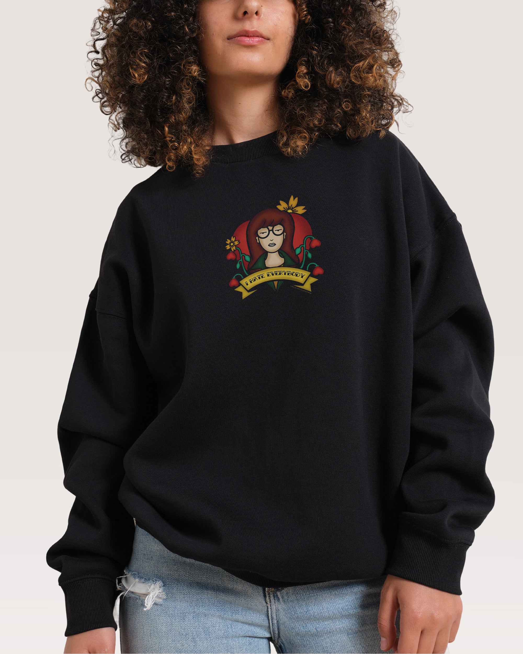 I Hate Everybody Daria Collab Unisex Sweatshirt - Premium 340gsm Cotton-Poly Blend