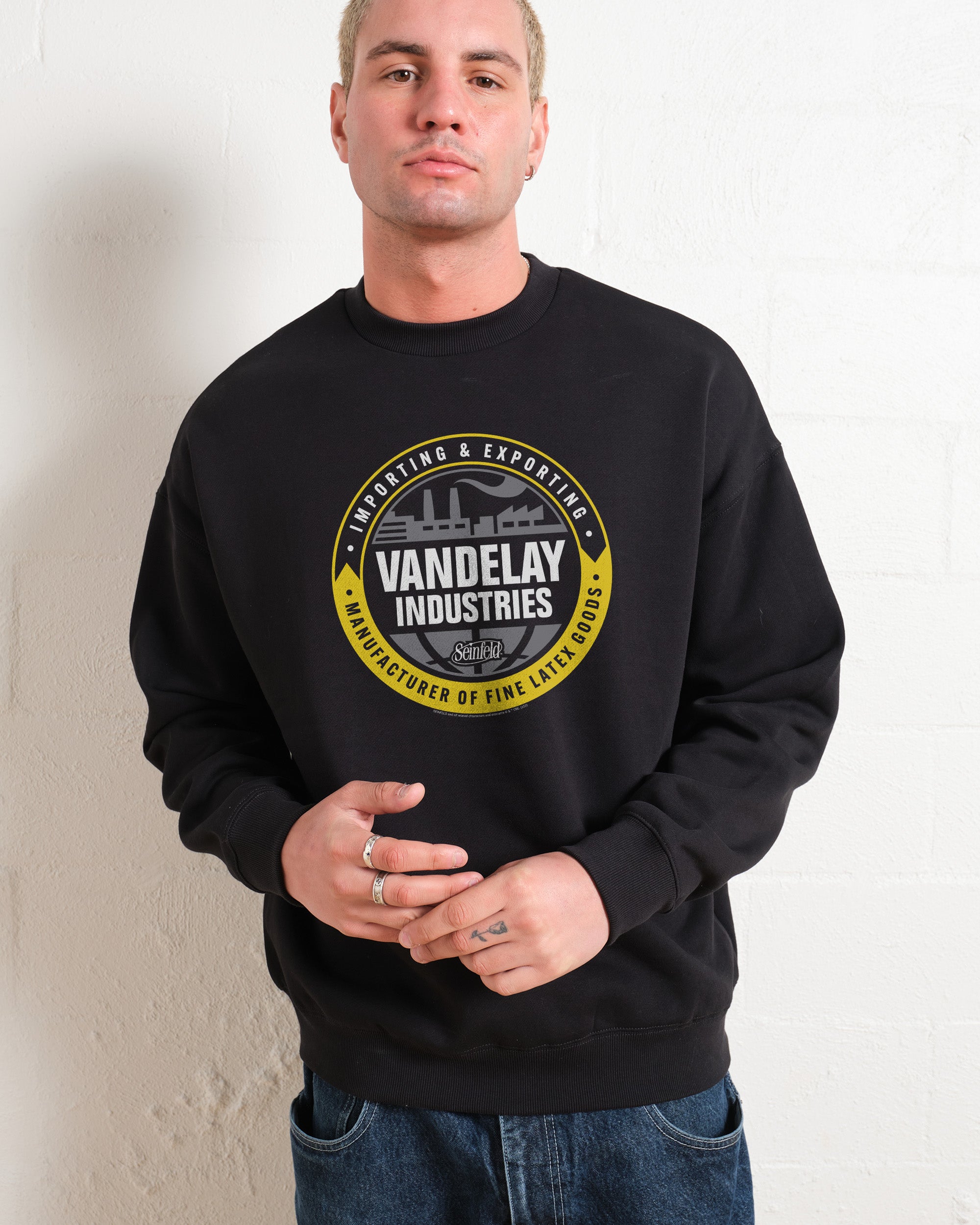 Vandelay Industries Logo Unisex Sweatshirt - Seinfeld Collab, 80% Cotton 340gsm
