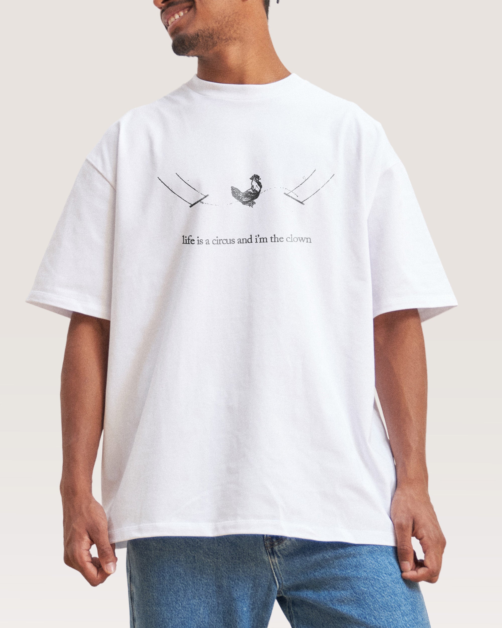 Circus Oversized Tee Unisex 90s Boxy Fit Heavyweight 100% Combed Cotton